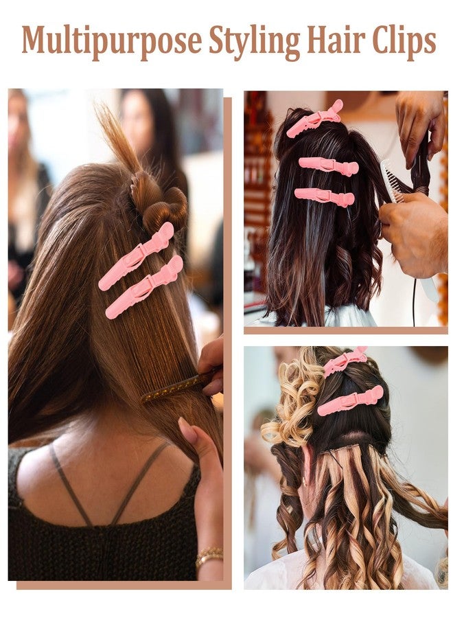 Ondder 30 Pack Pink Alligator Hair Clips for Styling Sectioning Large Salon Pro Hair Clips for Barber Hair Coloring, Cutting, Sectioning Big Gator Clips Hair Styling Accessories for Women Men - Image 5